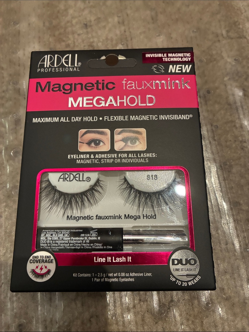 Ardell Magnetic Fauxmink MEGAHOLD Lashes - Black with Pink Accents